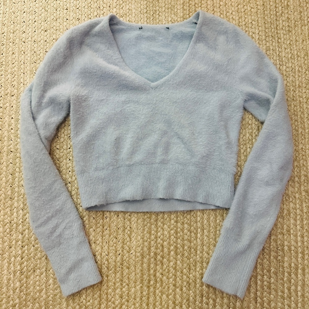 Light Blue V-Neck Sweater